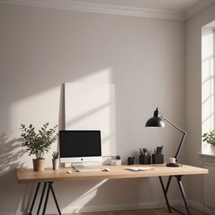 Minimalist Home Office Blank Canvas Wall Art