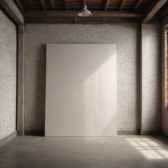 Minimalist Canvas on Industrial Loft Wall  Home Concept Shot