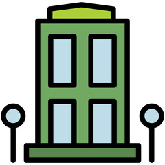 hotel filled line icon