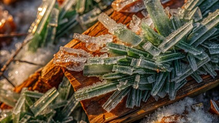 Obraz premium green frozen ice abstract texture background 