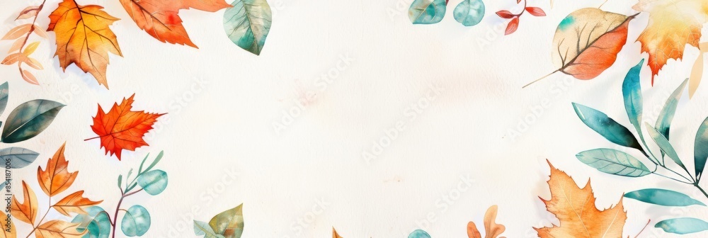 Poster autumn frame for text or logo generative ai