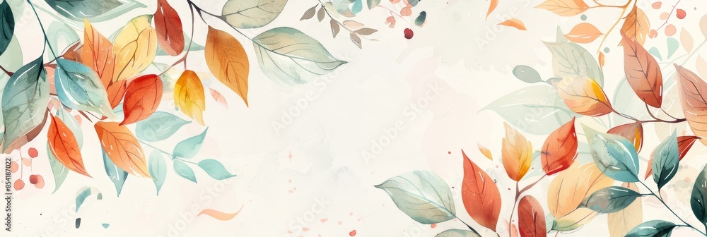 Poster autumn frame for text or logo generative ai