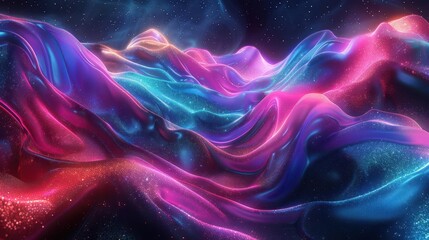 Obraz premium mesmerizing neonhued streaks inspired by the northern lights abstract ethereal artwork