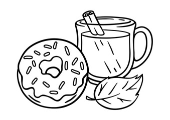 Autumn food illustration. Happy Thanksgiving Day and Halloween traditional symbols.