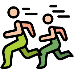 jogging filled line icon