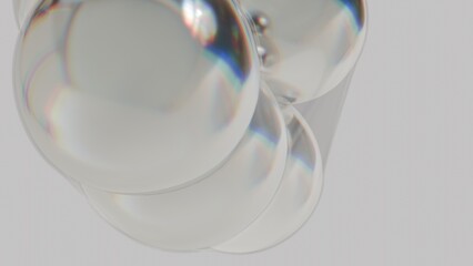 Soft Glowing Spheres Cluster with Gentle Reflections