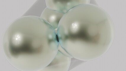Soft Glowing Spheres Cluster with Gentle Reflections