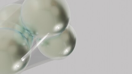 Fototapeta premium Soft Glowing Spheres Cluster with Gentle Reflections