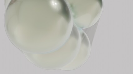 Soft Glowing Spheres Cluster with Gentle Reflections