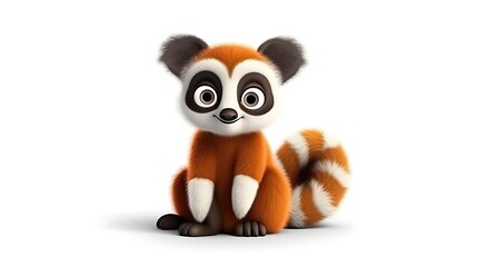 Fototapeta premium Cute and cuddly, this red panda is sure to put a smile on your face.