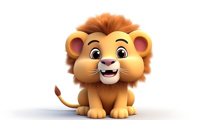 Fototapeta premium Cute and cuddly, this baby lion is sure to bring a smile to your face.