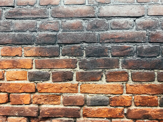 A brick wall with a brown and black color