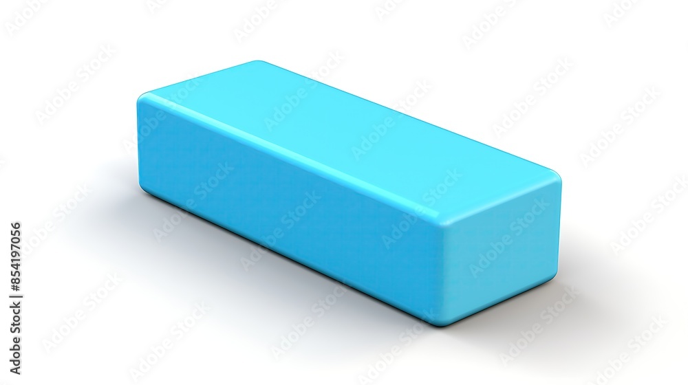Aufkleber **3d rendering of a blue rectangular prism on a white background.