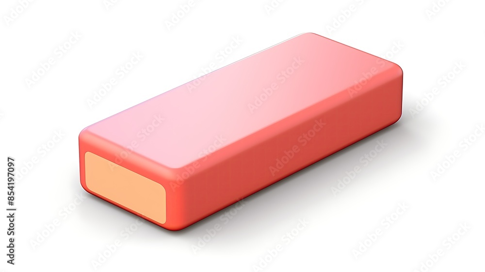 Aufkleber a pink rectangular prism with a smooth surface. the prism is sitting on a white surface. the prism i
