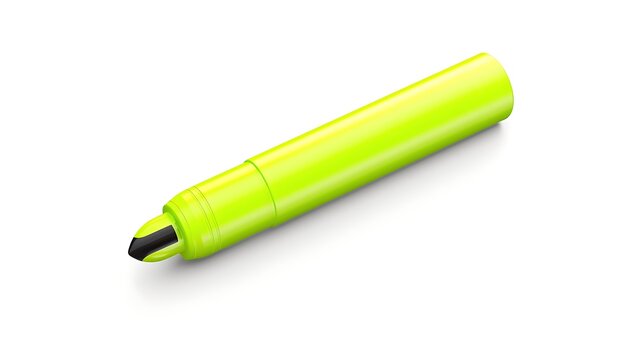 Green highlighter isolated on white background. 3D rendering.