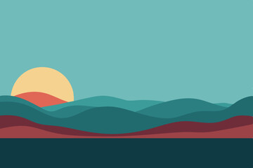 beautiful vector landscape with the desert