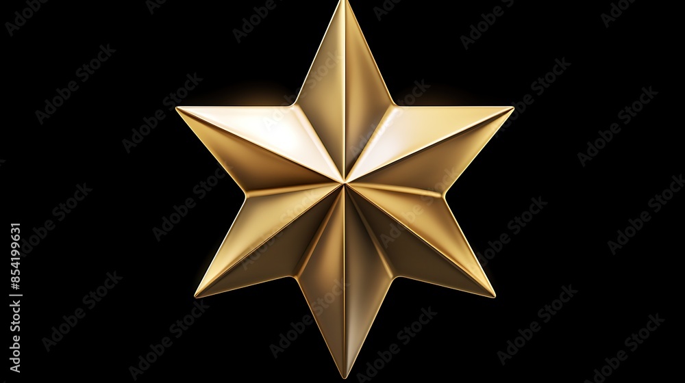 Poster this is a 3d rendering of a gold star. it is a simple, yet elegant design that would be perfect for 
