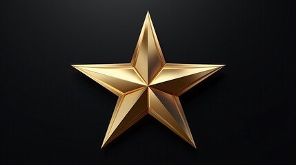 Obraz premium This is a 3D rendering of a gold star on a black background. The star is simple, elegant, and has a luxurious look.
