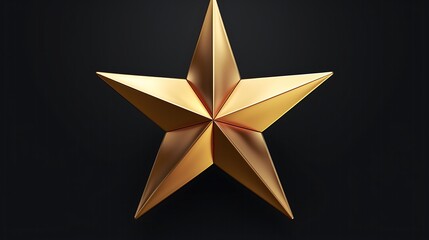 Obraz premium This is a 3D rendering of a gold star on a black background. The star is simple, elegant, and has a metallic finish.