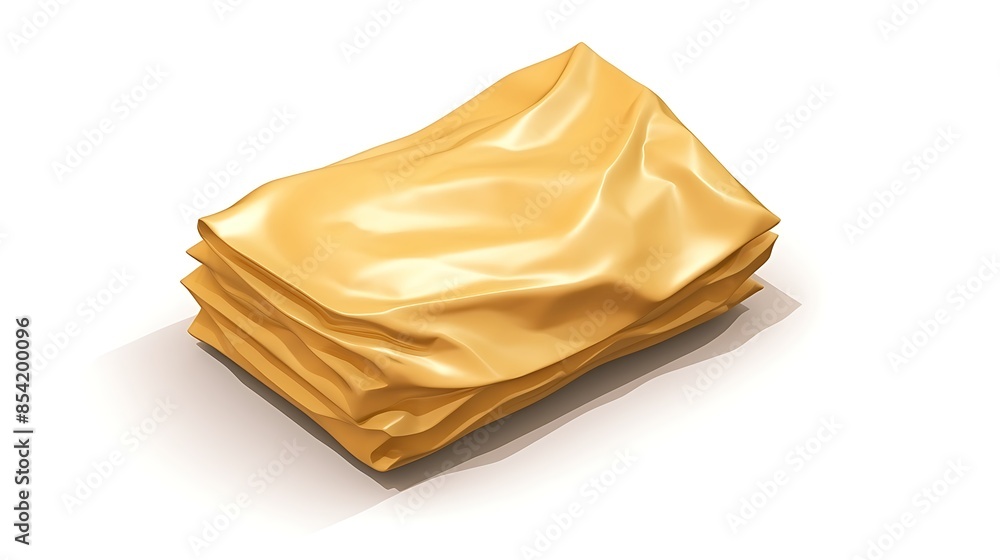 Poster here is a brief description of the image: the image is a 3d rendering of a crumpled piece of yellow 