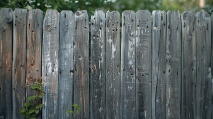 Fototapeta premium Aged gray wooden fence