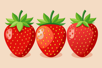 Strawberry organic fresh vector illustration