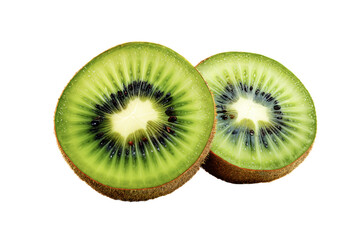 Fototapeta premium Kiwi fruit cut in half. Whole kiwi fruit and his segments