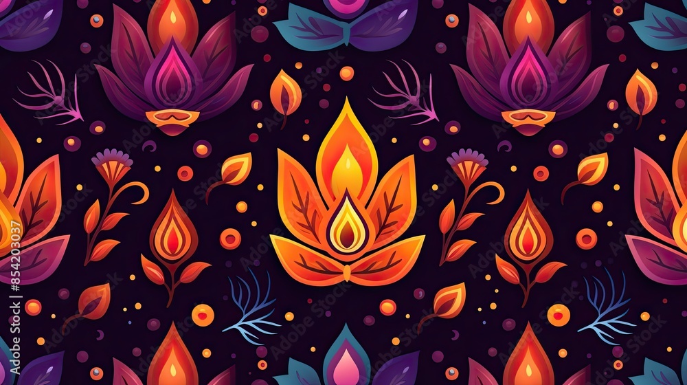 Aufkleber a seamless pattern with a floral motif. the pattern is made up of repeating units of a stylized flow