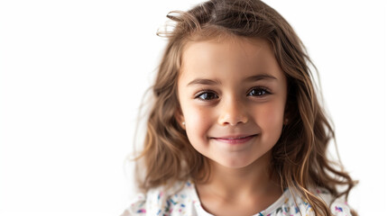 portrait of an italian female child girl smiling front view 4k realistic