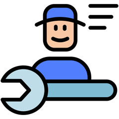 worker filled line icon