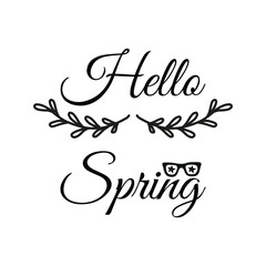 Hello spring hand lettering text as logotype, badge and icon, postcard, card, invitation, banner template. Special spring sale typography poster. Eps 10.