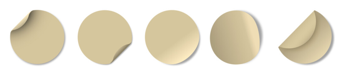 realistic beige circular plain tags vector art 4