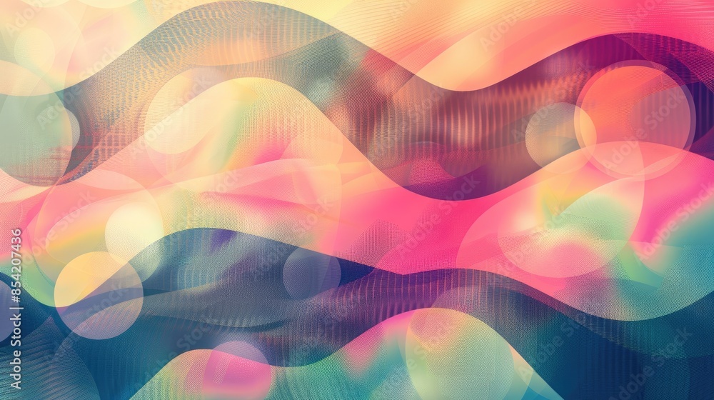 Poster geometric abstract design with blurred modern background gradient wave pattern and circle motif for 