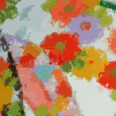 Oil painting and various abstract landscapes of flowers, chrysanthemums, swallows, and beautiful chrysanthemums