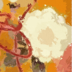 Naklejka premium Oil painting and various abstract landscapes of flowers, chrysanthemums, swallows, and beautiful chrysanthemums