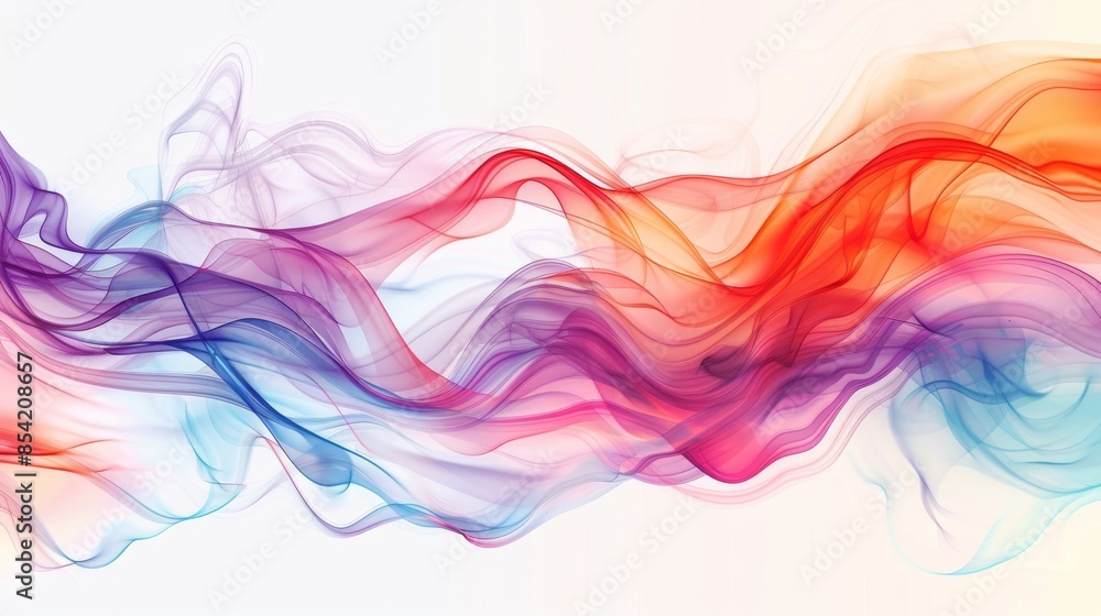 Poster an abstract background with a flowing fabric in multicolored tones. using artificial intelligence.