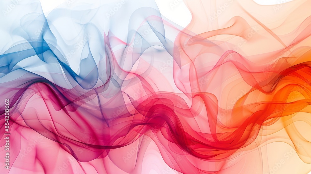 Poster the background features a multicolored fabric flowing in the wind. the ai has generated the image.