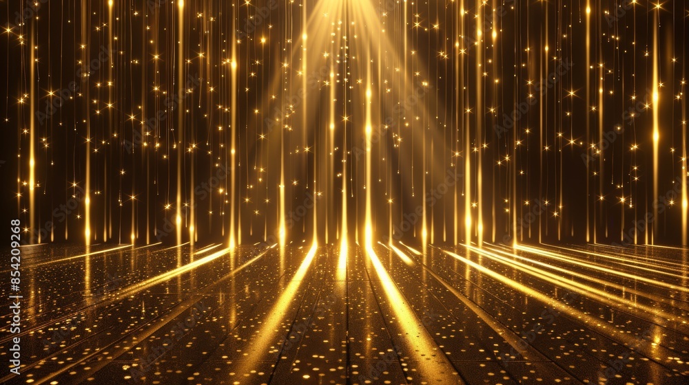 Aufkleber rays of light and bokeh on an abstract background. stock.