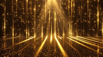 Rays of light and bokeh on an abstract background. Stock.