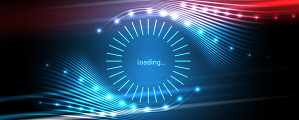 Loading bar concept. Progress data for upload or download. Techmology concept. Vector art.Vector art.