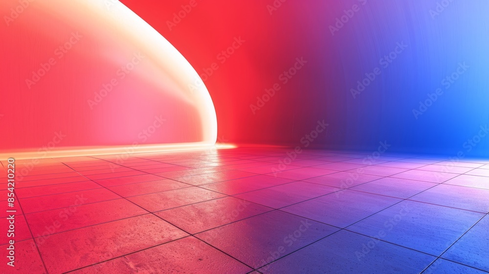 Poster a 3d render of an abstract background made up of red and blue waves, wavy lines, generated by artifi