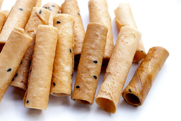 Thai snack, crispy coconut rolls