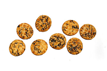 Japanese rice crackers with nori seaweed