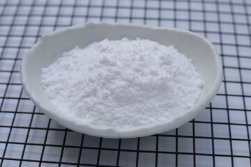 Bowl of baking soda, Sodium bicarbonate powder