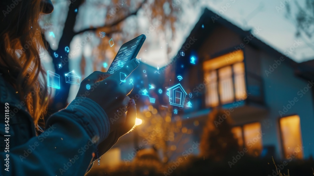 Poster mobile application for remote control of the smart home. ai-driven design.