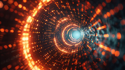 Obraz premium Digital binary code matrix background, 3D rendering, simple abstract design pattern concept, futuristic data center illustration 