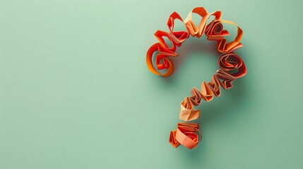 AI generated origami question mark made from red paper.
