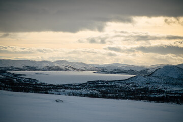 winter landscape with snow