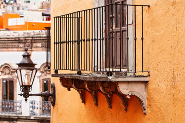 Guanajuato, Mexico. December 24, 2008: Architecture and facade in city houses in Guanajuato, Mexico.