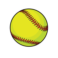 simple classic yellow softball icon transparent background